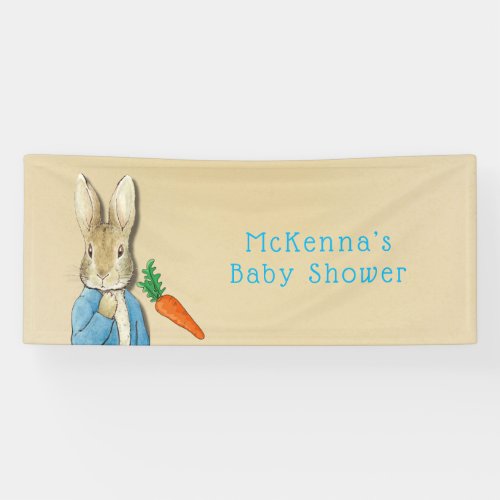 Peter Rabbit Carrots and Stars Boy Baby Shower Banner