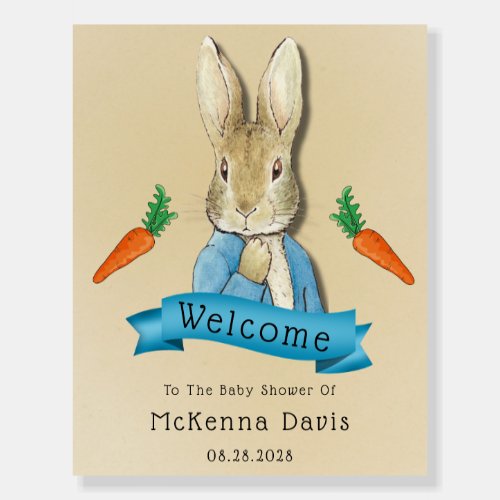 Peter Rabbit Carrots and Stars Boy Welcome Sign