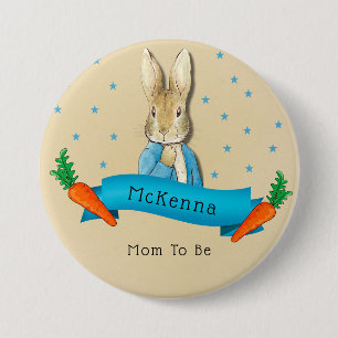 Peter Rabbit Carrots and Stars Mom To Be Button
