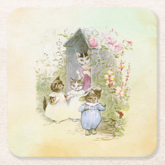 Peter Rabbit (cats)    Square Paper Coaster