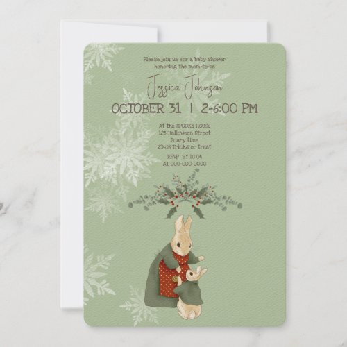 Peter Rabbit Christmas Baby Shower Invitation