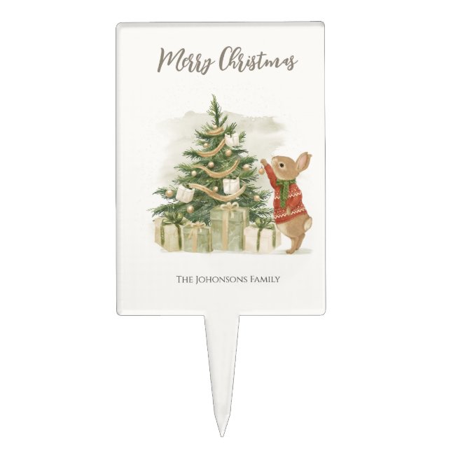 Peter Rabbit Christmas tree  Cake Topper (Front)