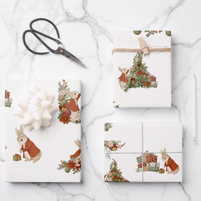 Peter Rabbit Christmas Wrapping Paper Sheets (Front)
