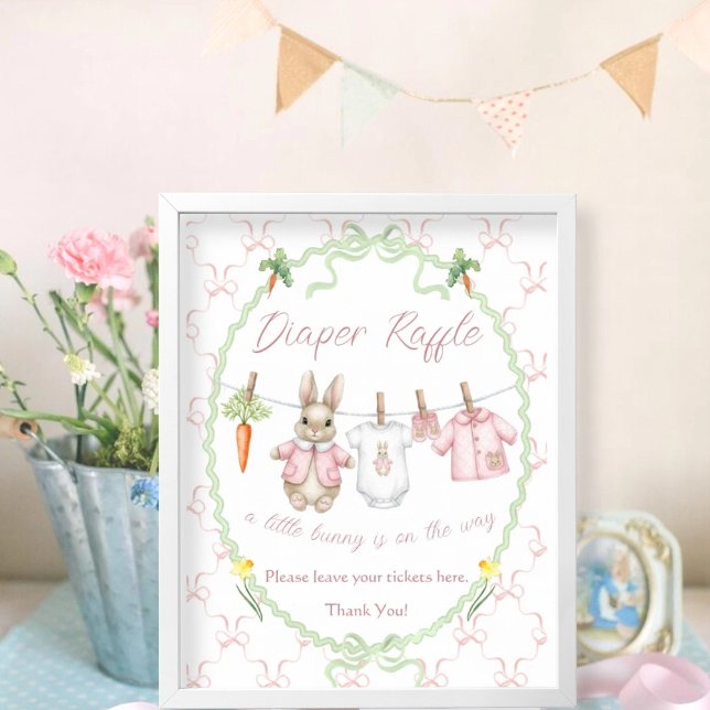 Peter Rabbit Clothesline Baby Shower Diaper Raffle Poster (Creator Uploaded)