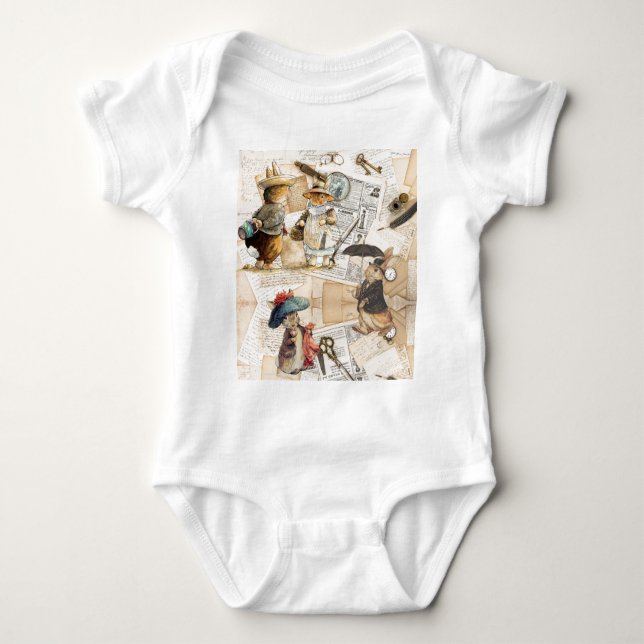 peter rabbit composition baby bodysuit (Front)