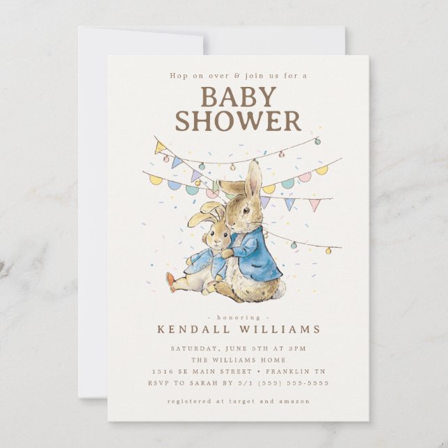 Peter Rabbit | Confetti Baby Shower Invitation (Front)