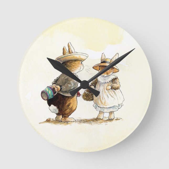 Peter Rabbit (couple)   Round Clock (Front)