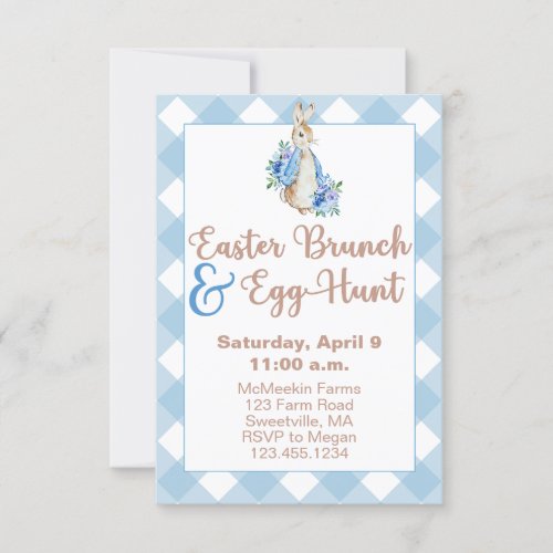 Peter Rabbit Easter Brunch  Egg Hunt Invitation