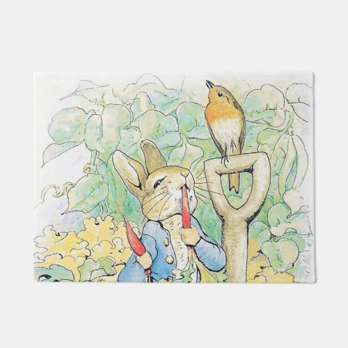 Peter Rabbit Eats a Carrot by Beatrix Potter Doormat