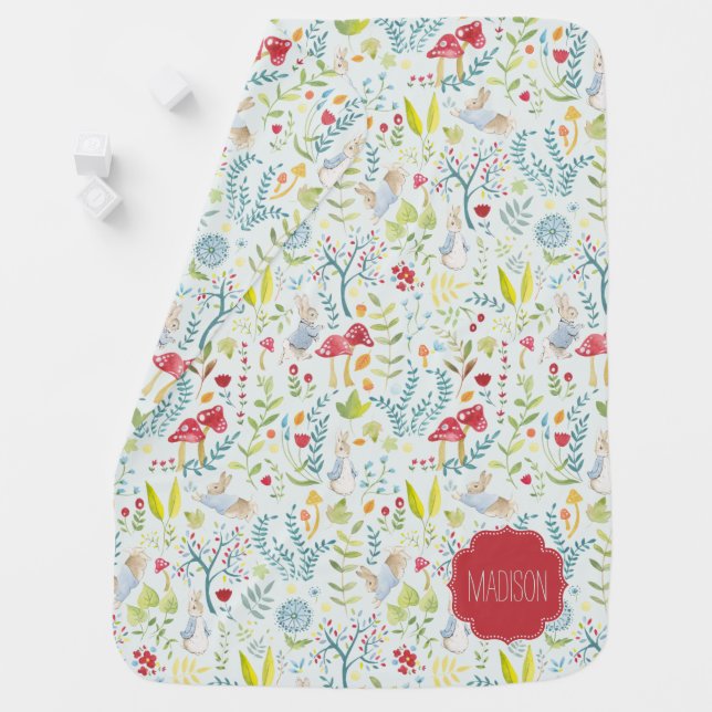 Peter Rabbit | Enchanted Watercolor Pattern Baby Blanket (In Situ)