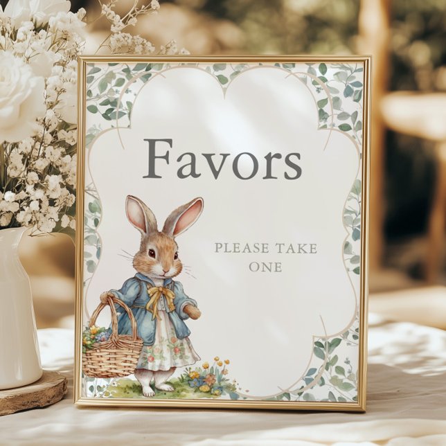 Peter Rabbit Evergreen Girl Baby Shower Favors Poster (Creator Uploaded)