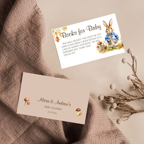 Peter rabbit fall baby shower books for baby enclosure card