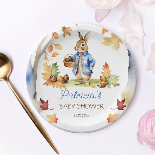 Peter rabbit fall baby shower tableware paper plates
