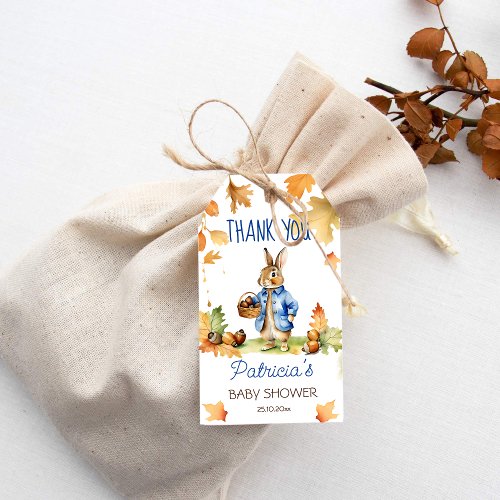 Peter rabbit fall baby shower thank you favor gift tags