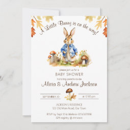 Peter rabbit fall themed baby shower template | Zazzle