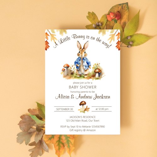 Peter rabbit fall themed baby shower template