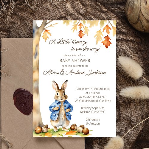 Peter rabbit fall themed baby shower template