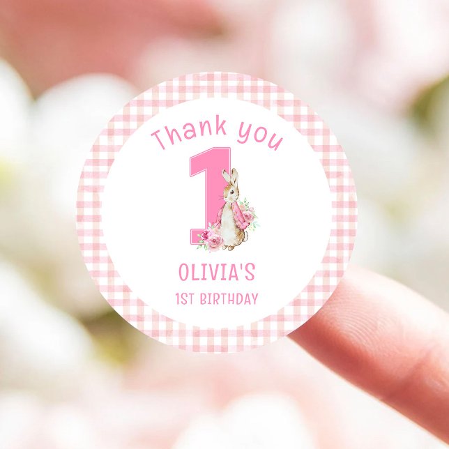 Peter Rabbit First Birthday Classic Round Sticker (Creator Uploaded)