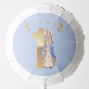Peter Rabbit First Birthday Gold Number One Balloon