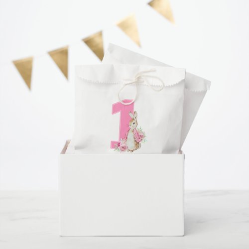 Peter Rabbit  First Birthday Pink Favor Bag