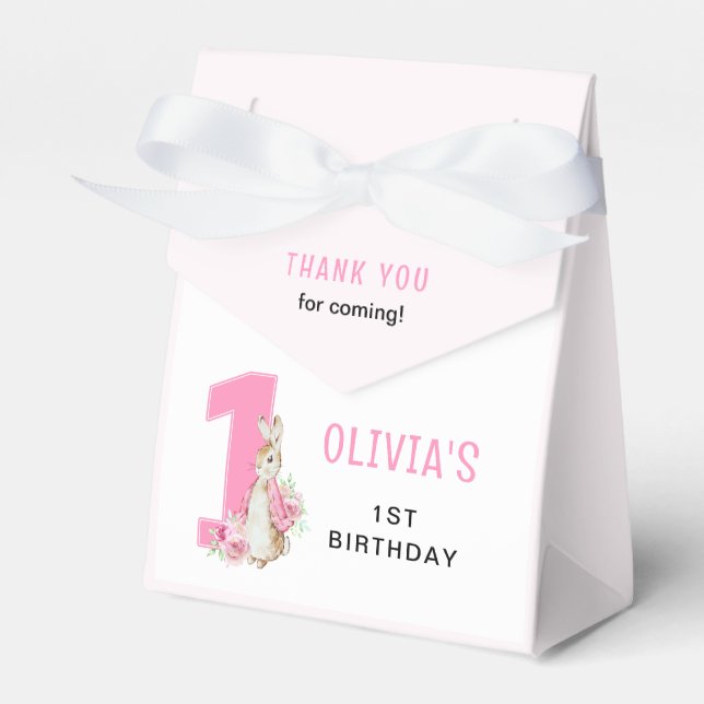 Peter Rabbit | First Birthday Thank you Favor Boxes (Front Side)
