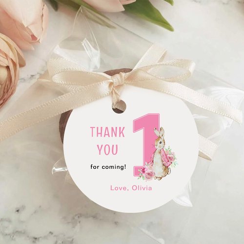 Peter Rabbit  First Birthday Thank you Favor Tags
