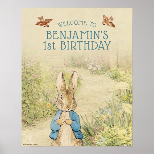 Peter Rabbit _ First Birthday Welcome Poster