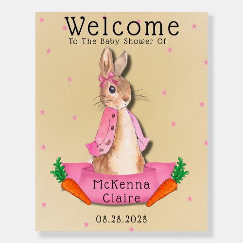 Peter Rabbit Flopsy Pink Girl Welcome Sign