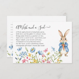 Peter Rabbit Floral a Wish and a Seed Baby Shower Enclosure Card