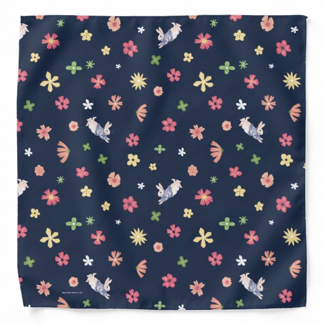 Peter Rabbit | Floral Navy Pattern Bandana (Front)