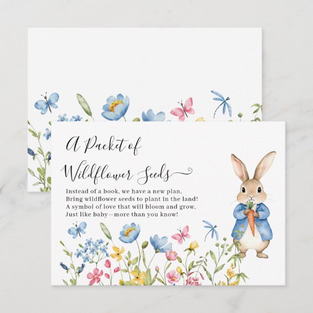 Peter Rabbit Floral Packet of Wildflower Seeds    Enclosure Card (Front/Back)