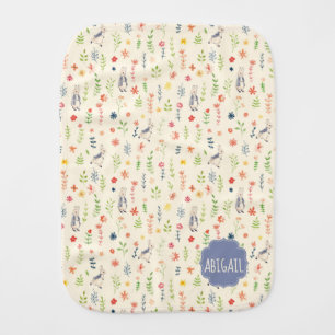 Peter Rabbit Floral Watercolor Pattern Baby Burp Cloth