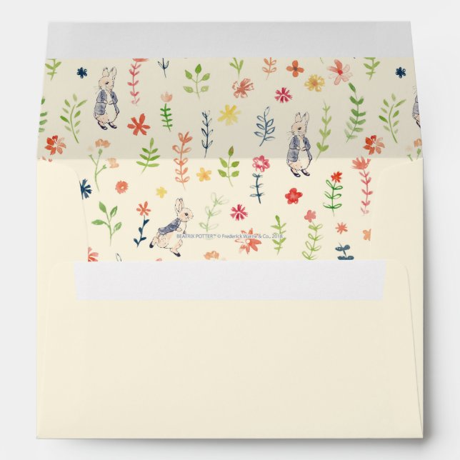 Peter Rabbit | Floral Watercolor Pattern Envelope (Back (Bottom))