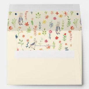Peter Rabbit Floral Watercolor Pattern Envelope