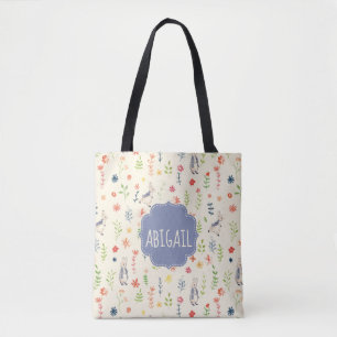 Peter Rabbit Floral Watercolor Pattern Tote Bag