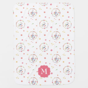 Peter Rabbit   Floral Wreath Pattern Baby Blanket