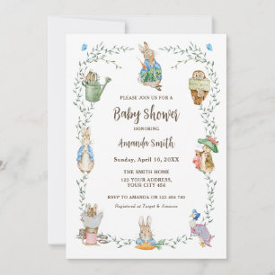 Peter Rabbit Friends Baby Shower Invitation