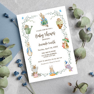 Peter Rabbit Friends Baby Shower Invitation