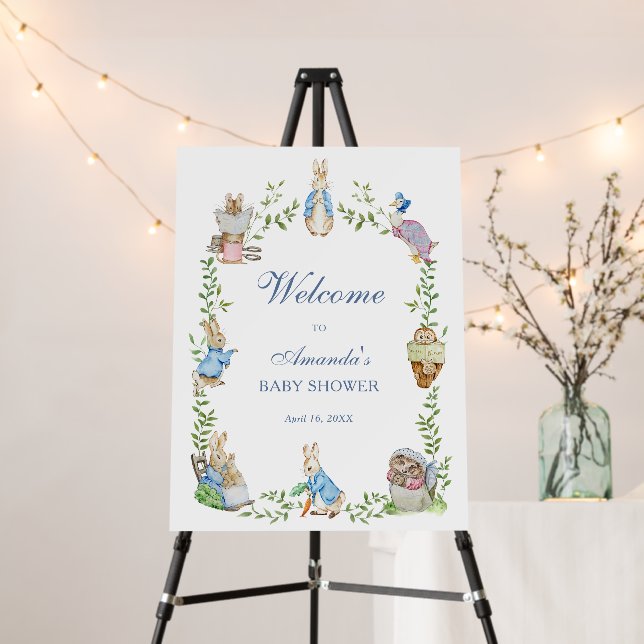 Peter Rabbit Friends Baby Shower Welcome Foam Board (In Situ (Stand))