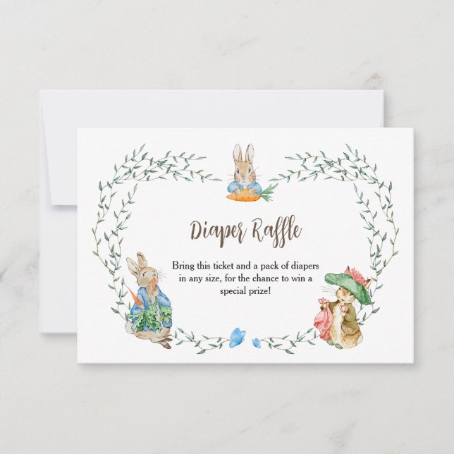 Peter Rabbit Friends Diaper Raffle RSVP Card (Front)
