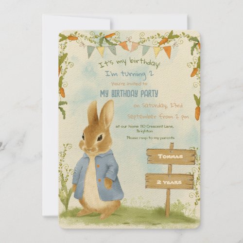 Peter Rabbit Garden Birthday Party Invitation