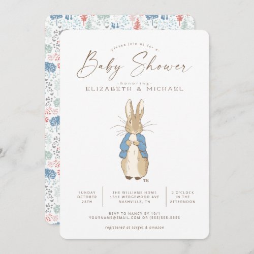 Peter Rabbit  Gender Neutral Baby Shower Invitation