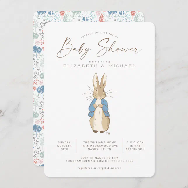 Peter Rabbit | Gender Neutral Baby Shower Invitation | Zazzle