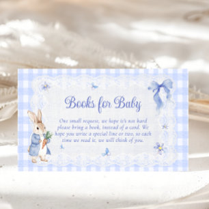 Peter Rabbit Gingham Baby Shower Books for Baby Enclosure Card