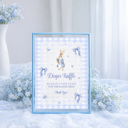 Peter Rabbit Gingham Baby Shower Diaper Raffle
