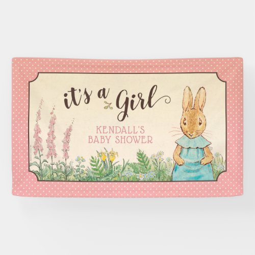 Peter Rabbit  Girl Baby Shower Banner