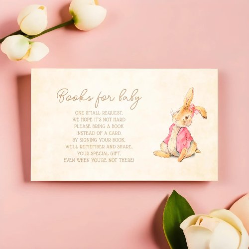 Peter Rabbit Girl Baby Shower Book Request Insert