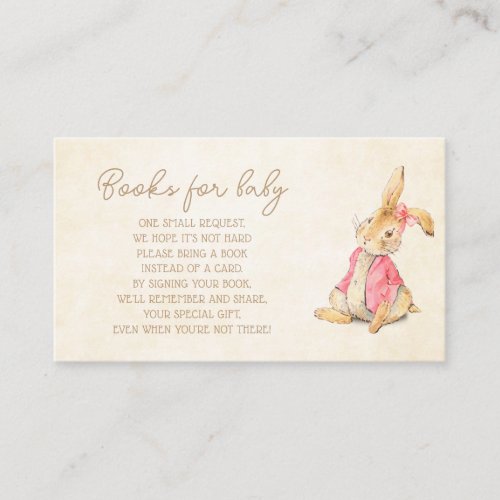Peter Rabbit Girl Baby Shower Book Request Insert