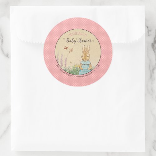 Peter Rabbit  Girl Baby Shower Classic Round Sticker