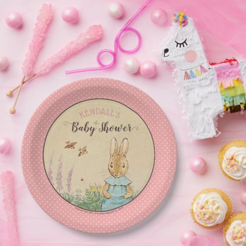 Peter Rabbit  Girl Baby Shower Paper Plates